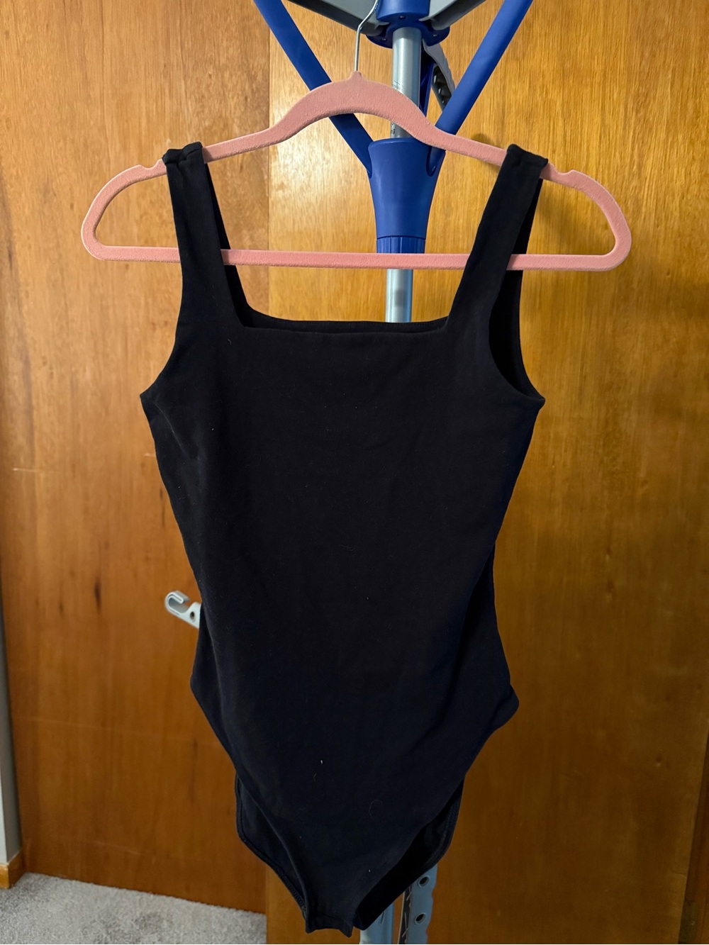 Old Navy Black Square Neck Bodysuit with Wide Straps